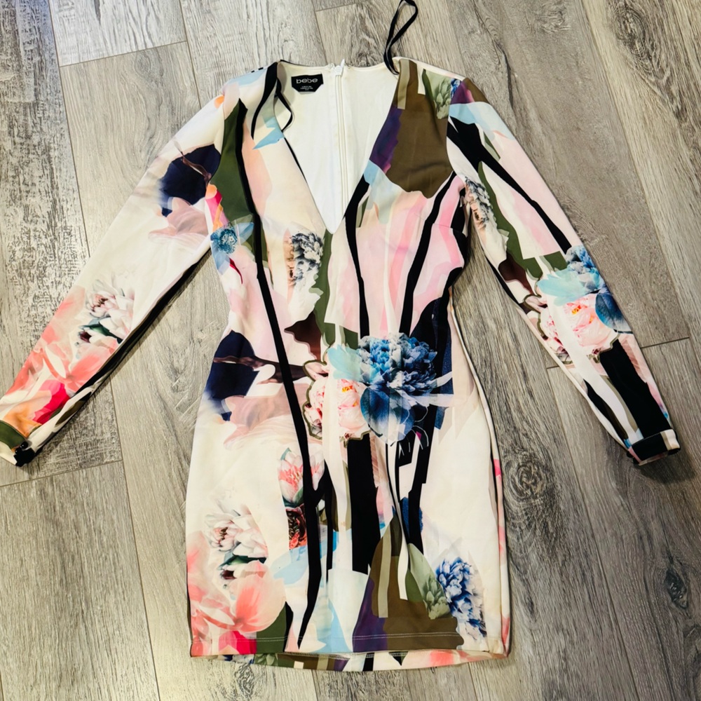 Bebe Floral Bodycon Dress | M